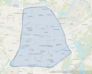 Kaart met daarop de zero-emissiezone aangegeven
