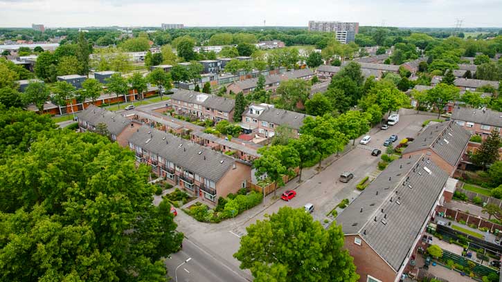 Luchtfoto van Tilburgse wijk